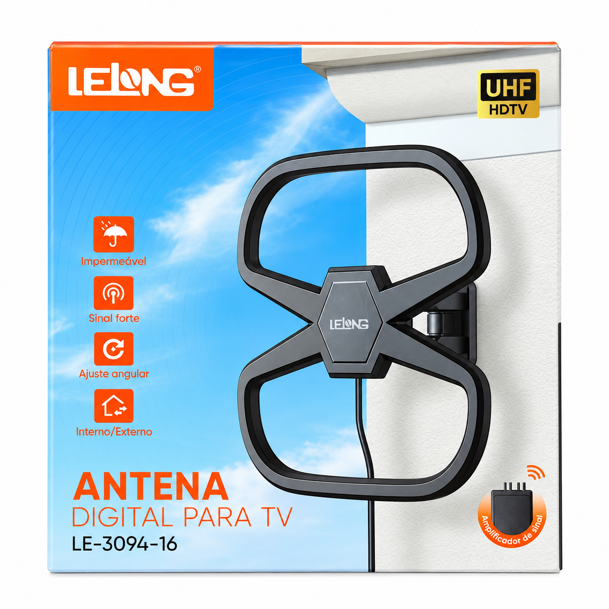 Antena Digital para TV Lelong LE-3094-16